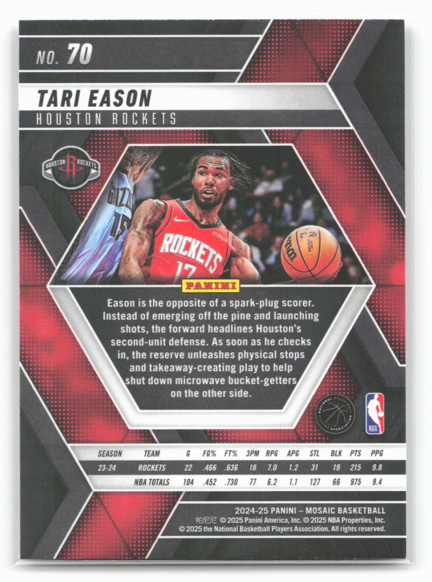 2024-25 Panini Mosaic #70 Tari Eason