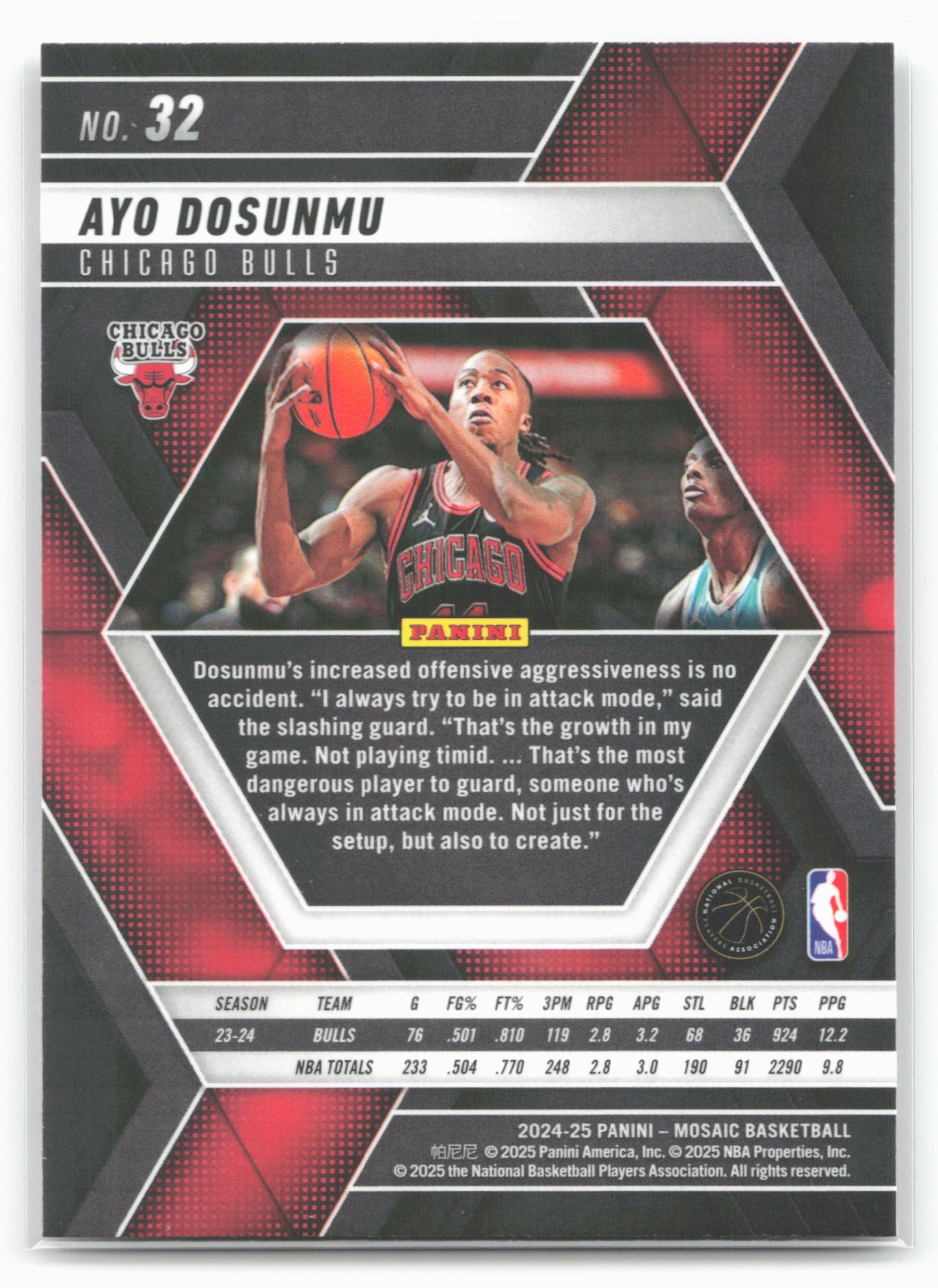 2024-25 Panini Mosaic #32 Ayo Dosunmu