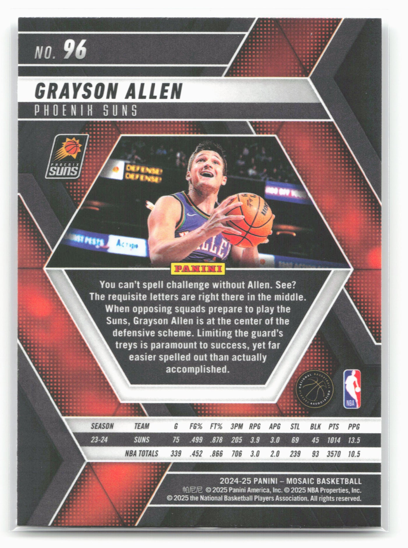 2024-25 Panini Mosaic #96 Grayson Allen
