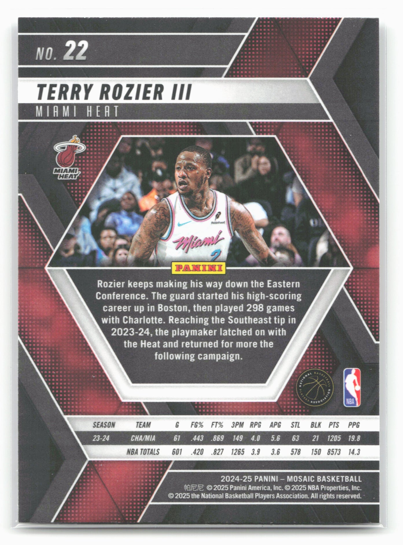 2024-25 Panini Mosaic #22 Terry Rozier III