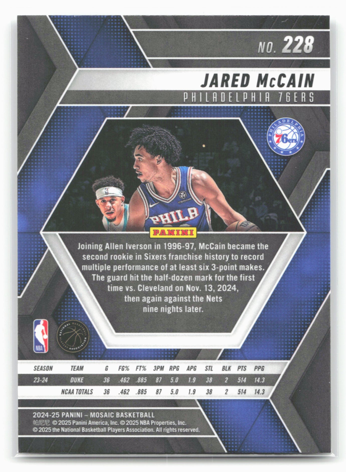 2024-25 Panini Mosaic #228 Jared McCain