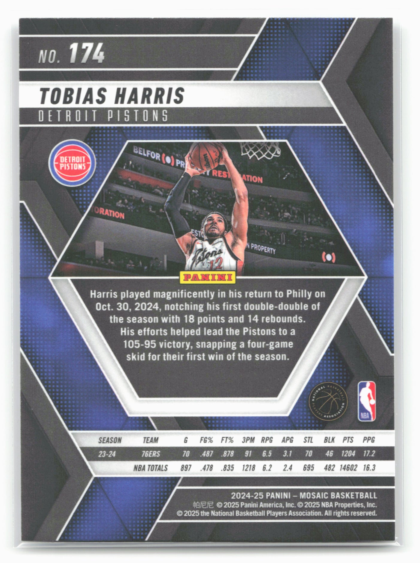 2024-25 Panini Mosaic #174 Tobias Harris