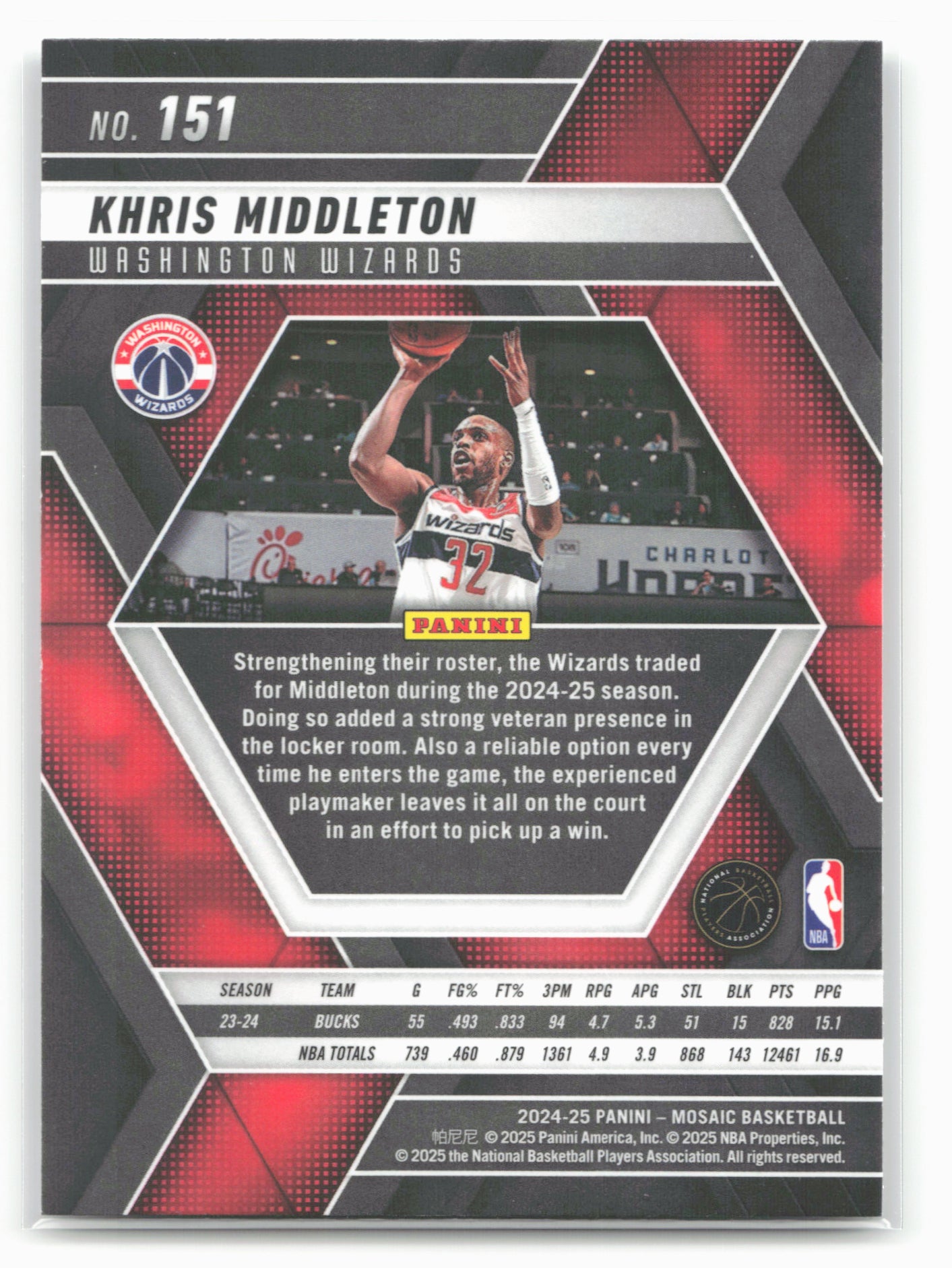 2024-25 Panini Mosaic #151 Khris Middleton