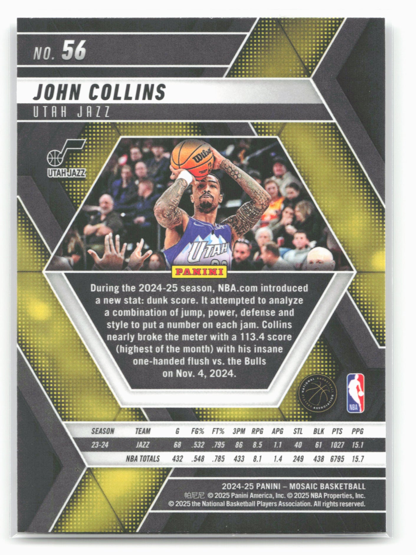 2024-25 Panini Mosaic #56 John Collins
