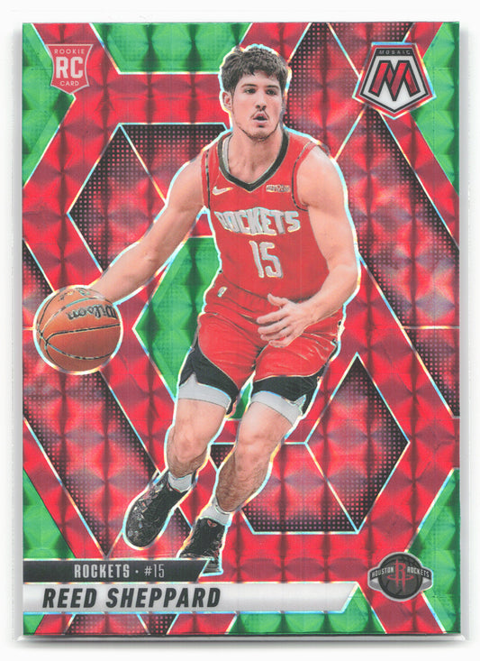 2024-25 Panini Mosaic #249 Reed Sheppard Choice Red and Green Mosaic