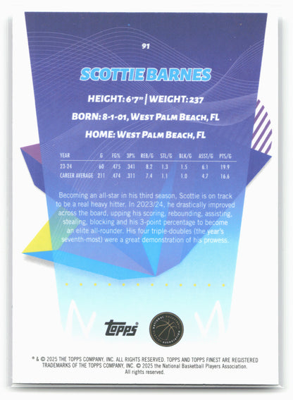 2024-25 Finest #91 Scottie Barnes 20414