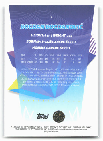 
2024-25 Finest #3 Bogdan Bogdanović