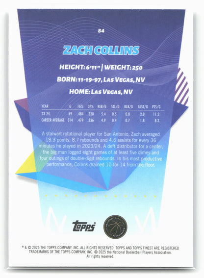 2024-25 Finest #84 Zach Collins 20426