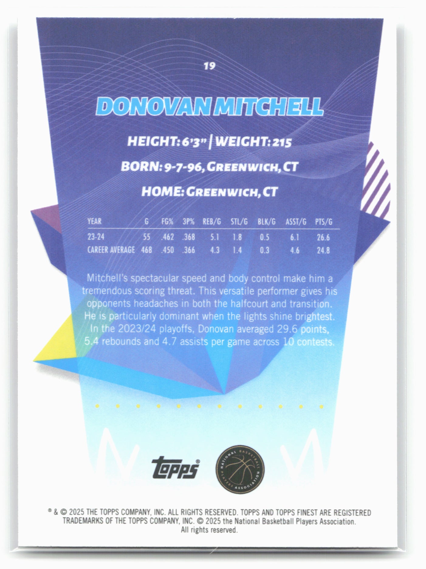 2024-25 Finest #19 Donovan Mitchell 20443