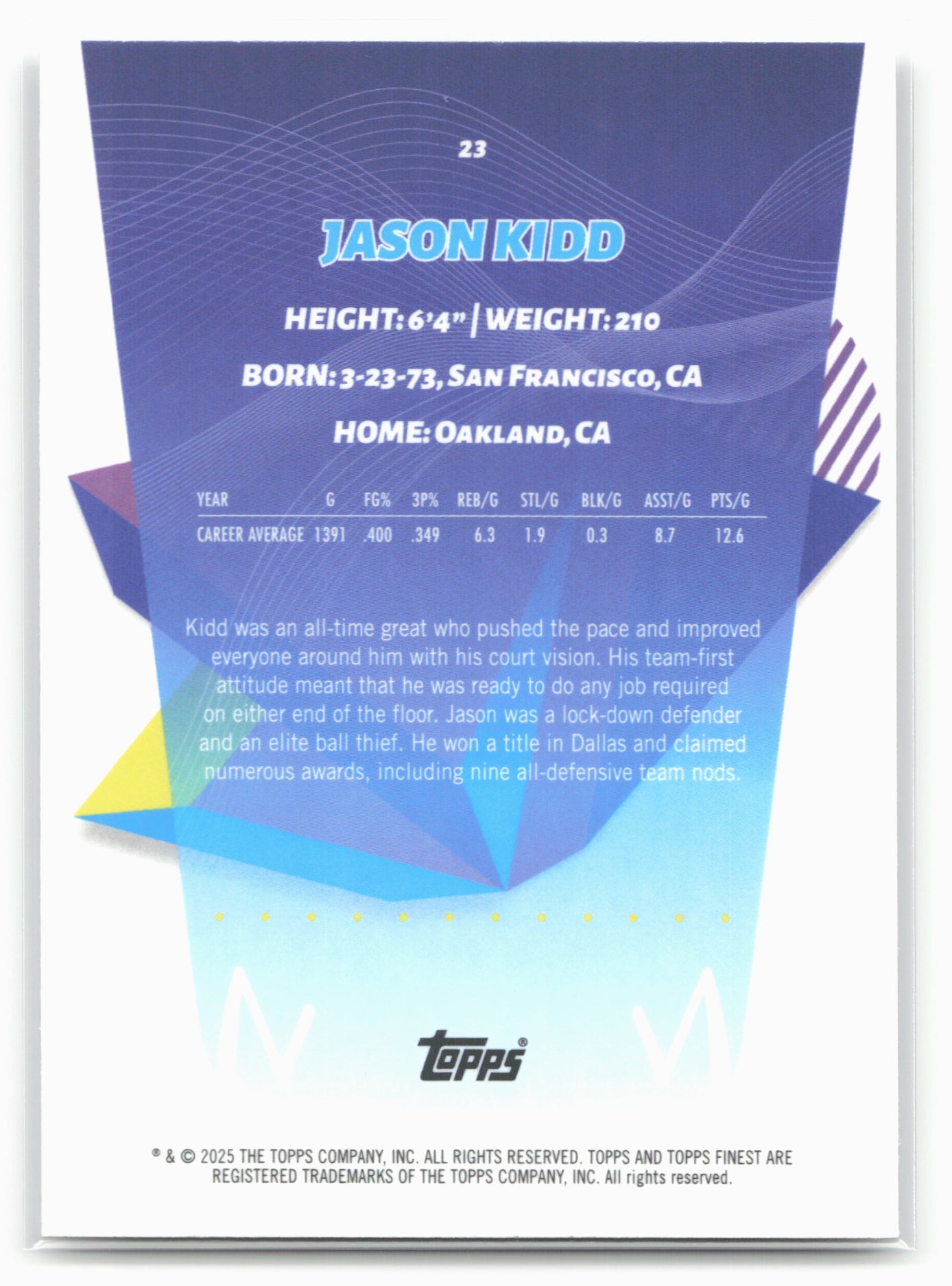 2024-25 Finest #23 Jason Kidd 20447