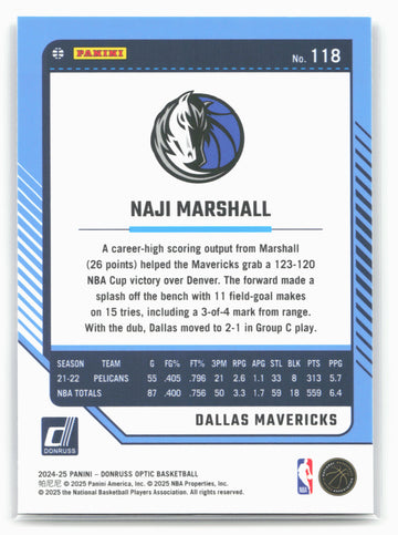 
2024-25 Donruss Optic #118 Naji Marshall