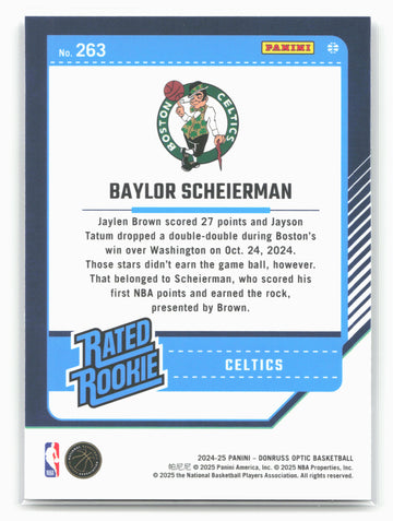 
2024-25 Donruss Optic #263 Baylor Scheierman
