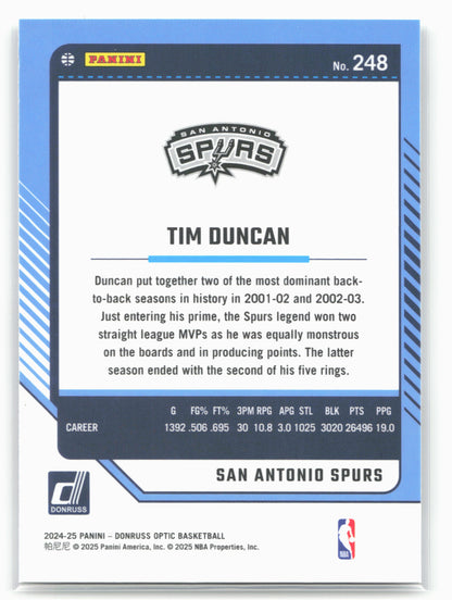2024-25 Donruss Optic #248 Tim Duncan