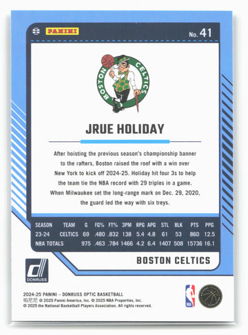 
2024-25 Donruss Optic #41 Jrue Holiday