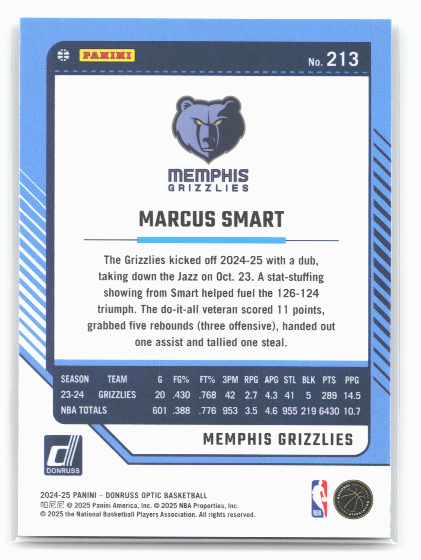2024-25 Donruss Optic #213 Marcus Smart
