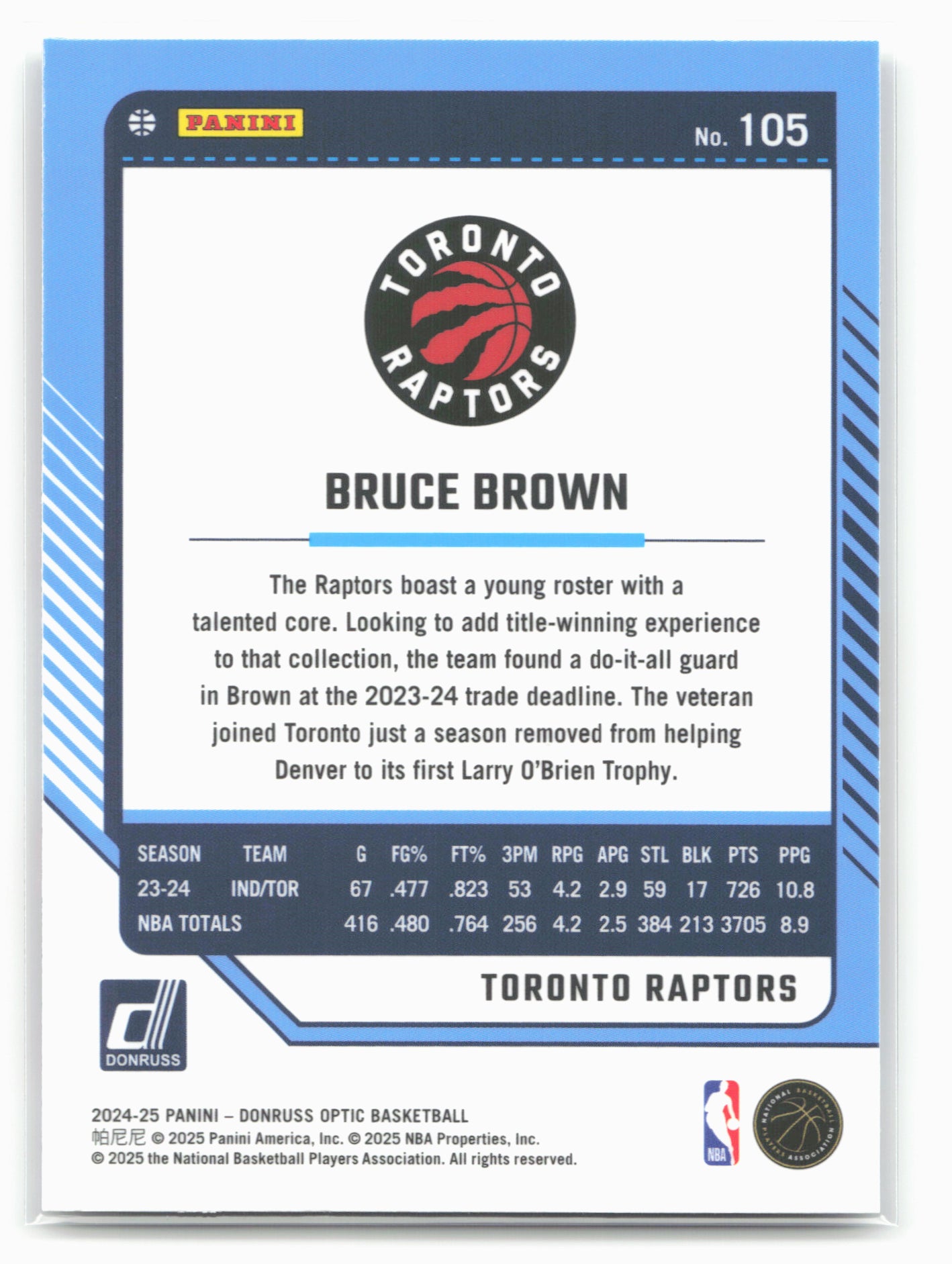 2024-25 Donruss Optic #105 Bruce Brown
