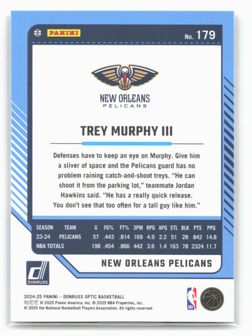 
2024-25 Donruss Optic #179 Trey Murphy III