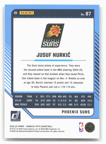 
2024-25 Donruss Optic #87 Jusuf Nurkic