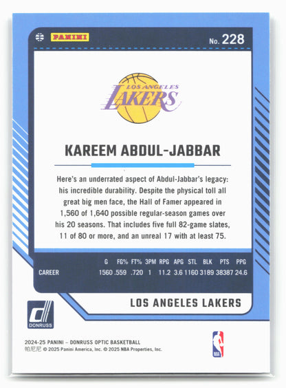 2024-25 Donruss Optic #228 Kareem Abdul-Jabbar