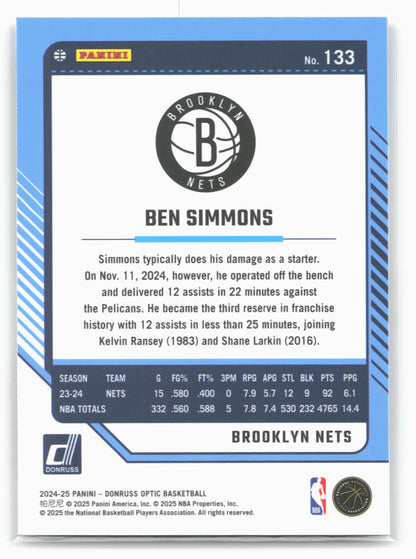 2024-25 Donruss Optic #133 Ben Simmons