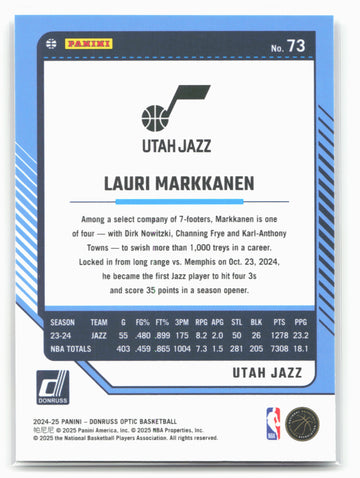 2024-25 Donruss Optic #73 Lauri Markkanen
