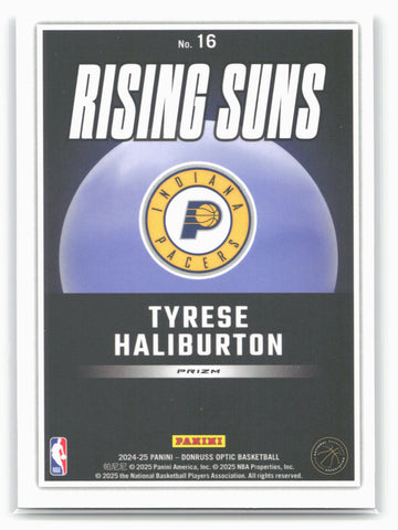 2024-25 Donruss Optic #16 Tyrese Haliburton Rising Suns Holo