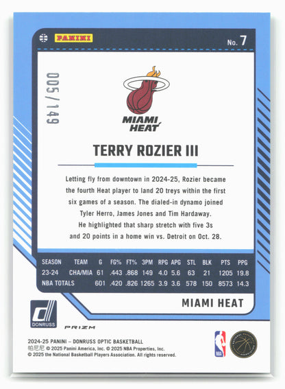 2024-25 Donruss Optic #7 Terry Rozier III Lime Green #/149
