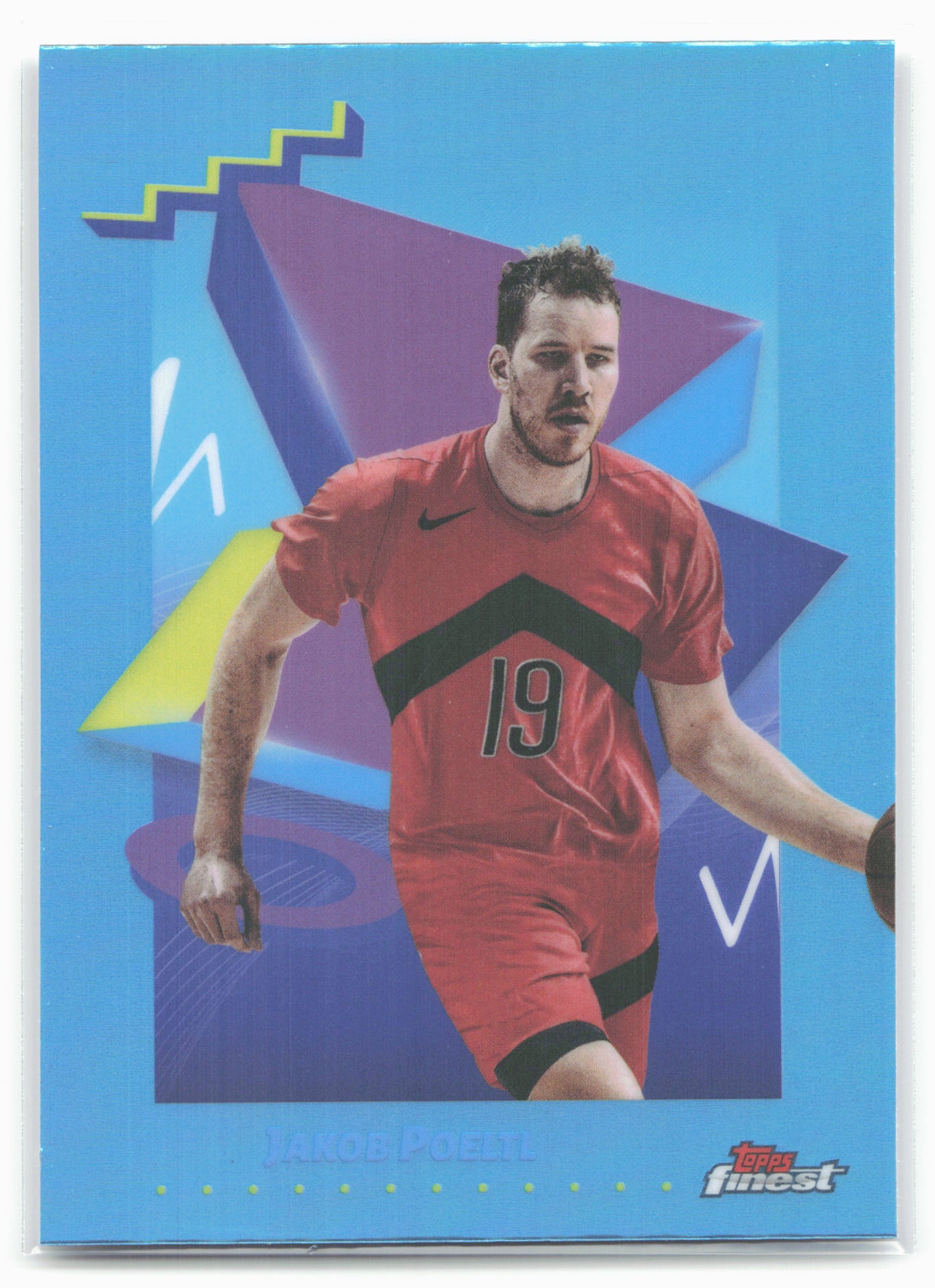 2024-25 Finest #190 Jakob Poeltl Sky Blue Refractor