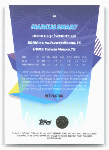 2024-25 Finest #50 Marcus Smart Refractor