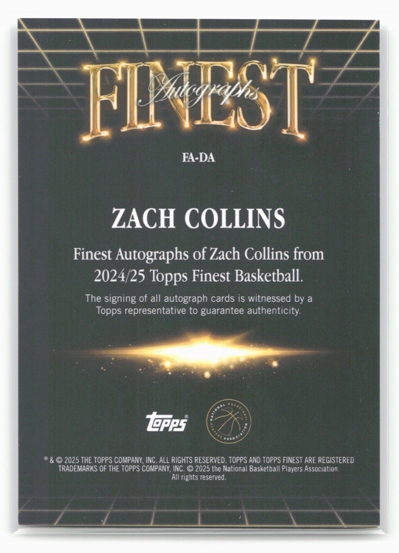 2024-25 Finest #FA-DA Zach Collins Finest Autographs