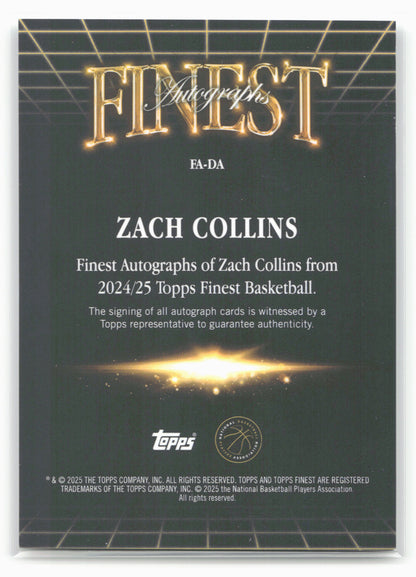 2024-25 Finest #FA-DA Zach Collins Finest Autographs