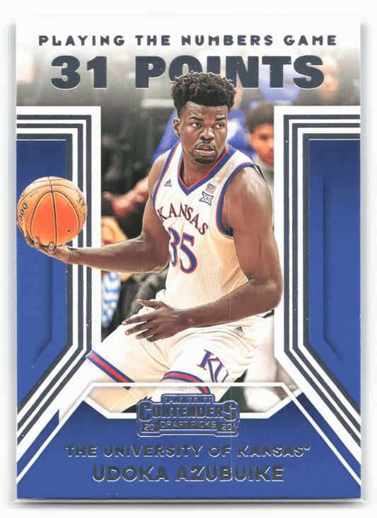 2020 Panini Contenders Draft Picks #29 Udoka Azubuike the Numbers Game 20554
