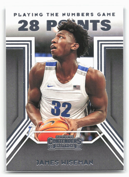 2020 Panini Contenders Draft Picks #3 James Wiseman the Numbers Game 20557