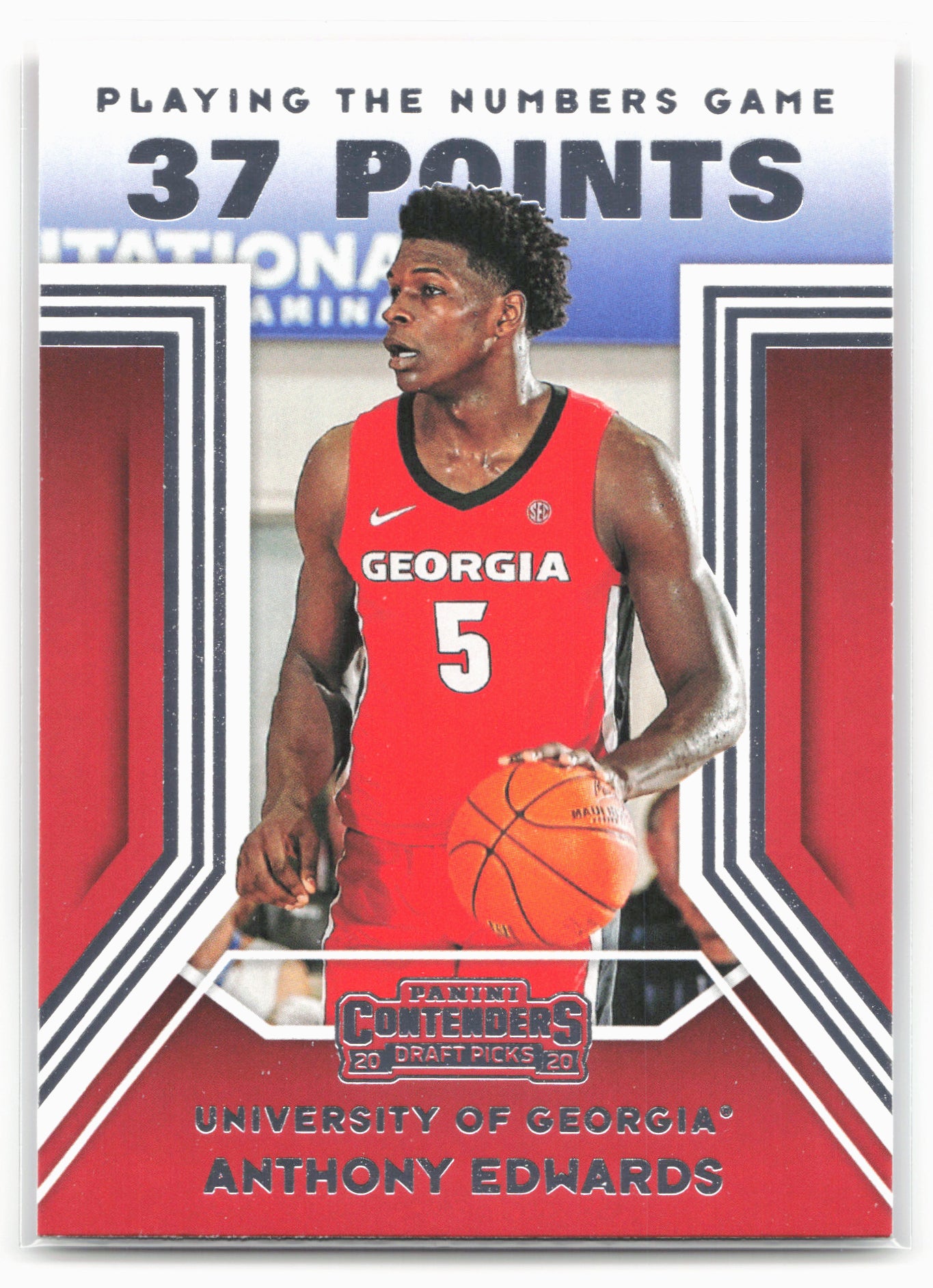2020 Panini Contenders Draft Picks #2 Anthony Edwards the Numbers Game 20578
