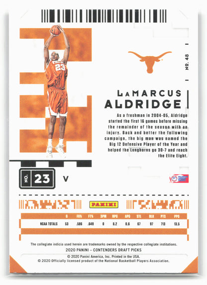 2020 Panini Contenders Draft Picks #48b LaMarcus Aldridge Campus Ticket 20592