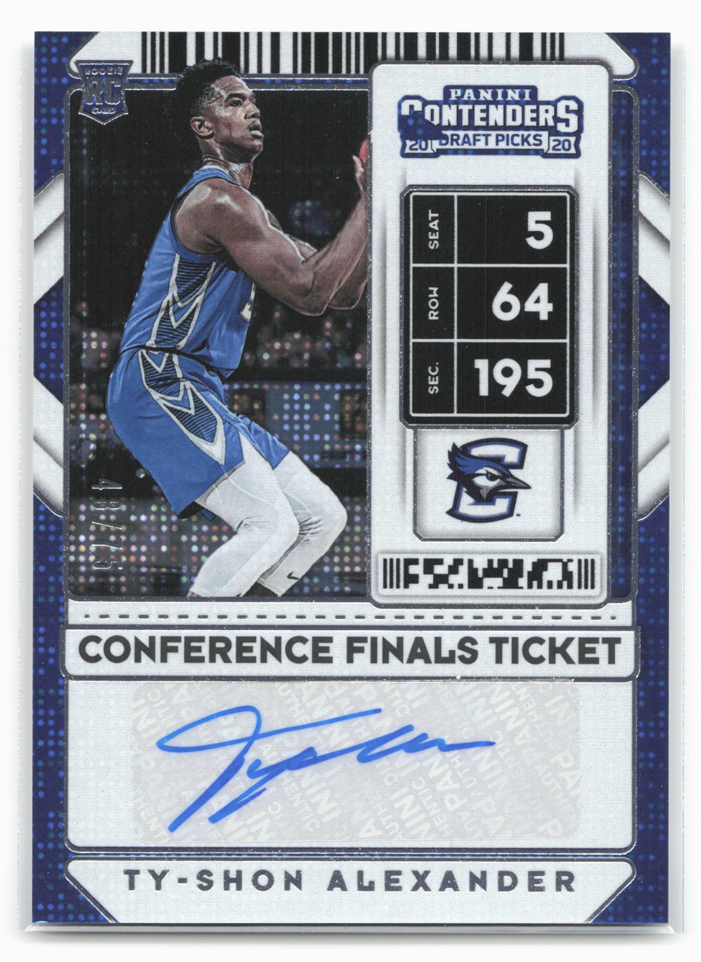 2020 Panini Contenders Draft Picks #109 Ty-Shon Alexander Conference Finals #/75