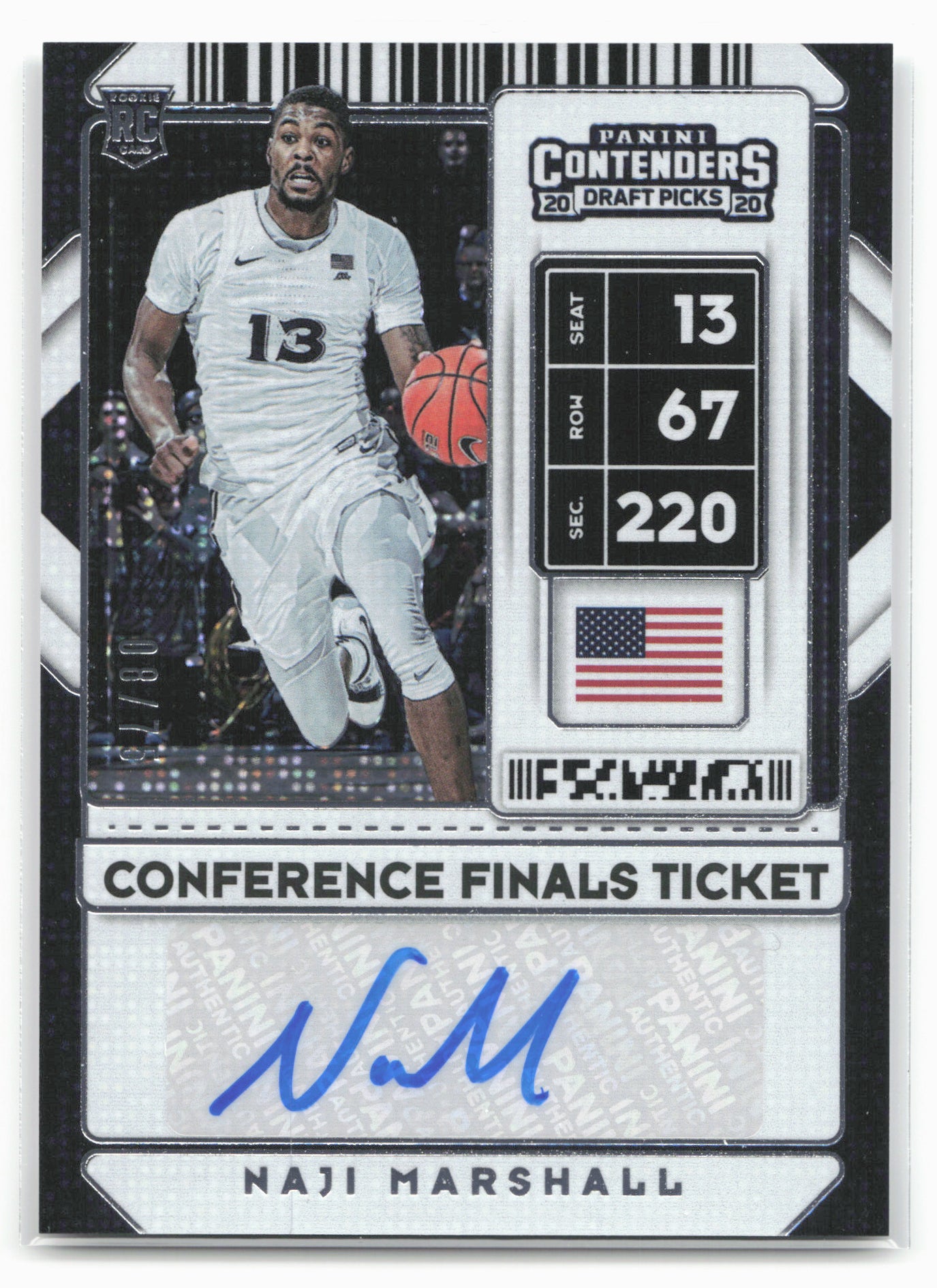 2020 Panini Contenders Draft Picks #120 Naji Marshall Conference Finals #/75