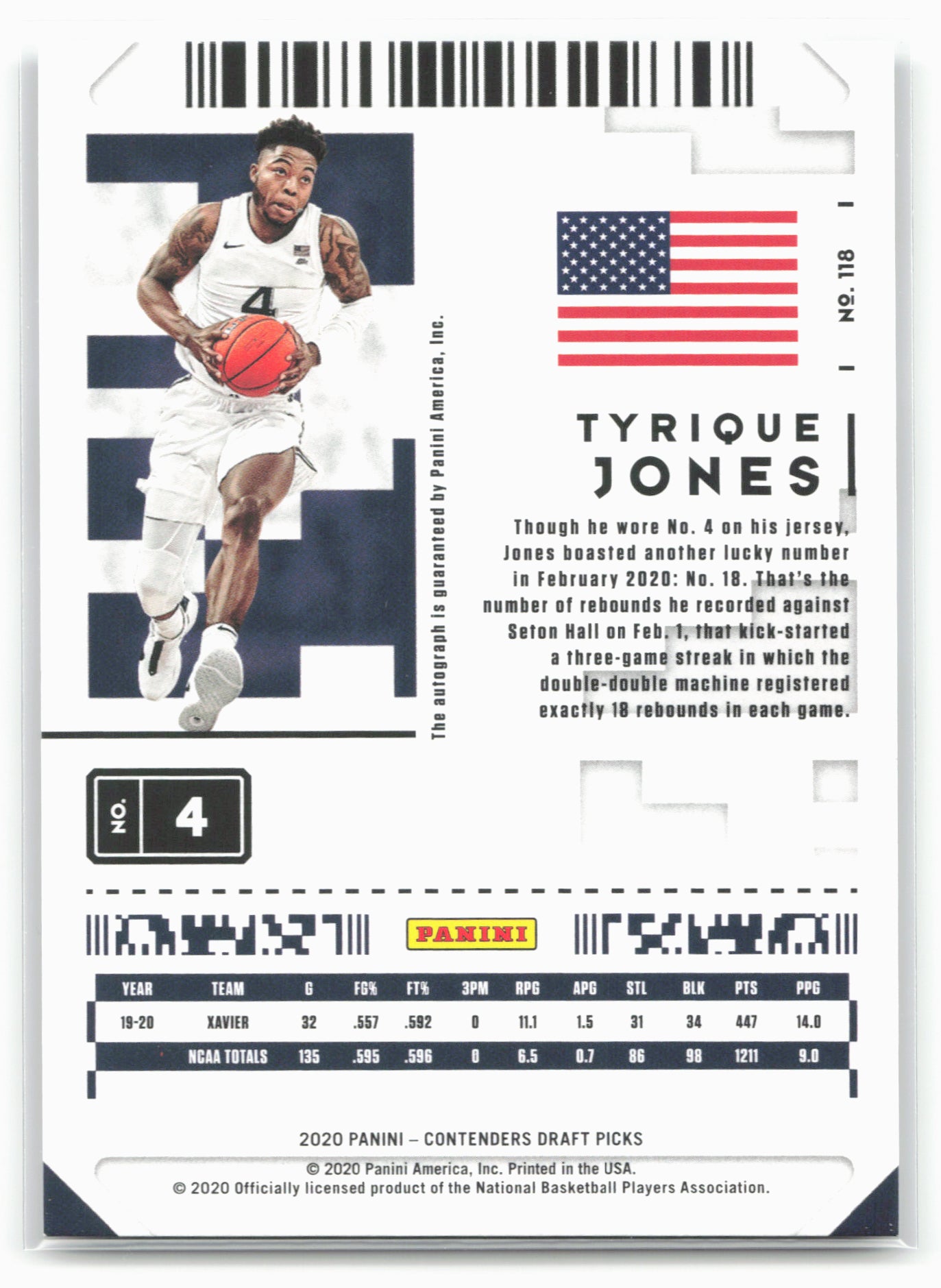 2020 Panini Contenders Draft Picks #118 Tyrique Jones Conference Finals #/75