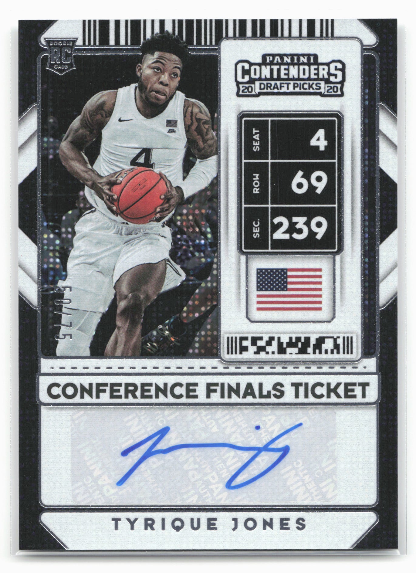 2020 Panini Contenders Draft Picks #118 Tyrique Jones Conference Finals #/75