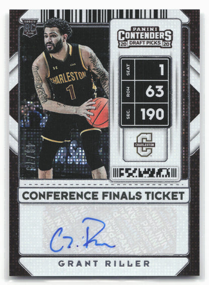 2020 Panini Contenders Draft Picks #123 Grant Riller Conference Finals #/75