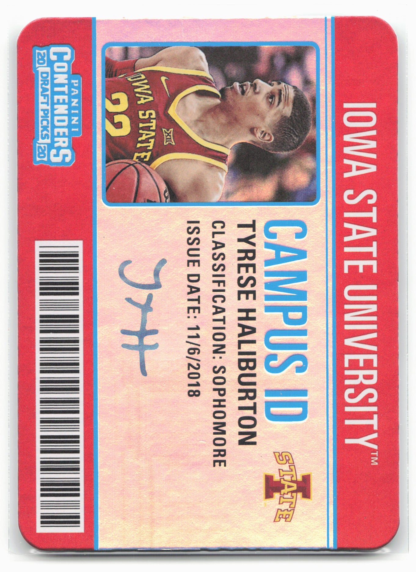 2020 Panini Contenders Draft Picks #1 Tyrese Haliburton Campus ID