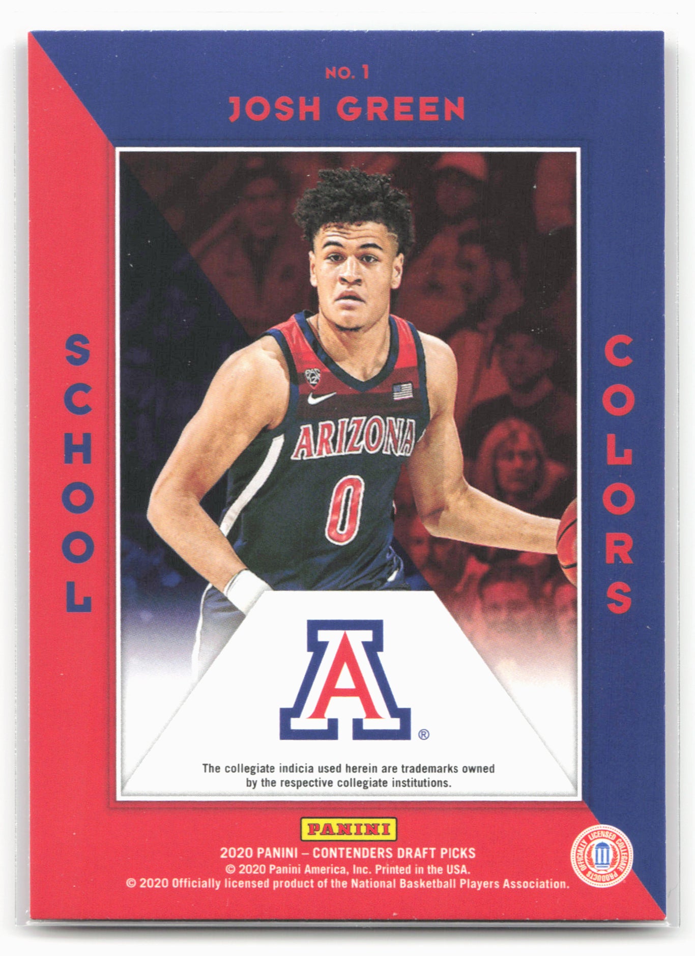 2020 Panini Contenders Draft Picks #1 Josh Green School Colors