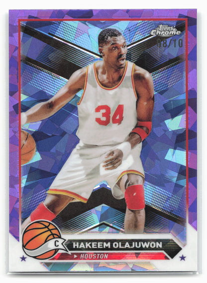 2023-24 Topps Chrome Sapphire Edition #52 Hakeem Olajuwon Purple #/10
