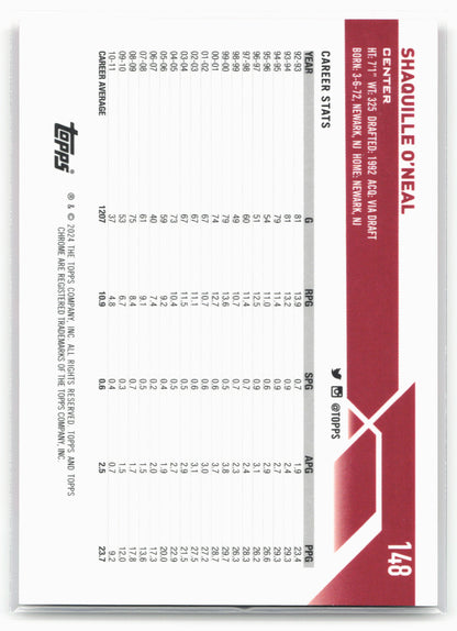 2023-24 Topps Chrome Sapphire Edition #148 Shaquille O'Neal Red #/5