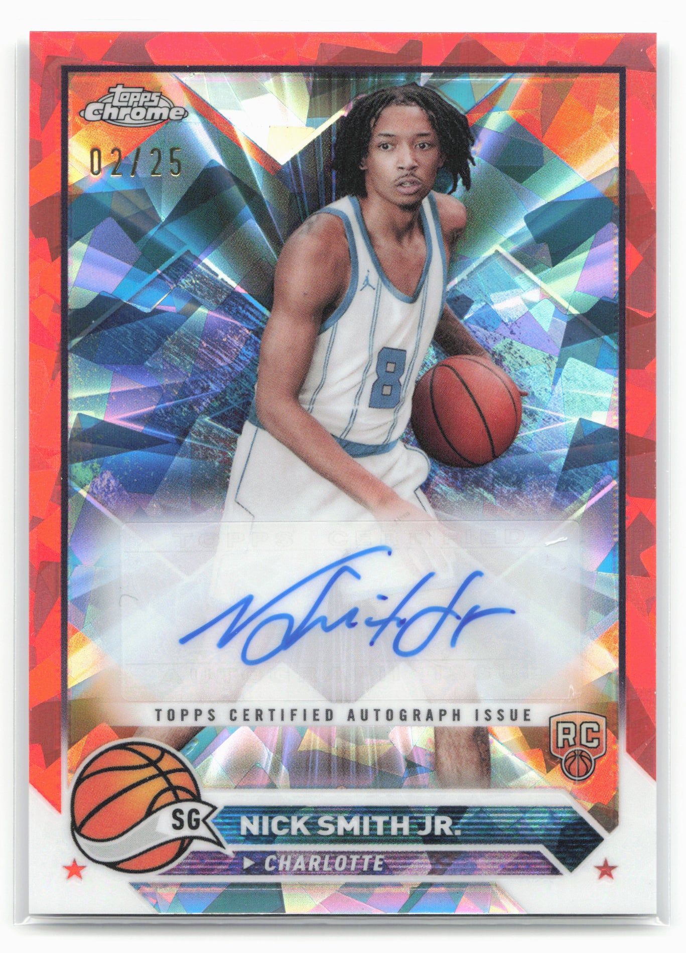 2023-24 Topps Chrome Sapphire #CG-NSJ Nick Smith Jr. Autographs Orange #/25