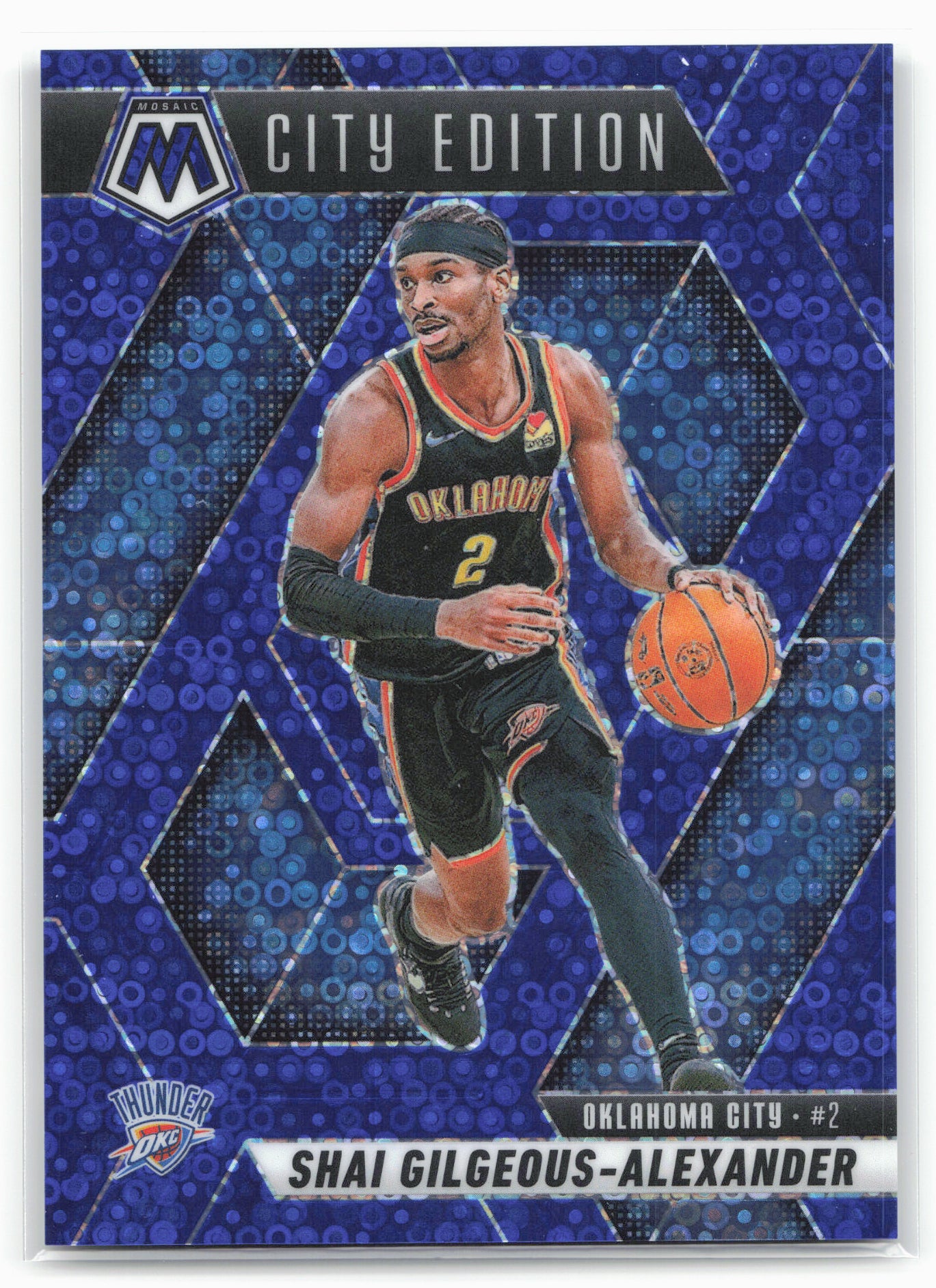 2024-25 Panini Mosaic #289 Shai Gilgeous-Alexander Fast Break Blue Mosaic #/85
