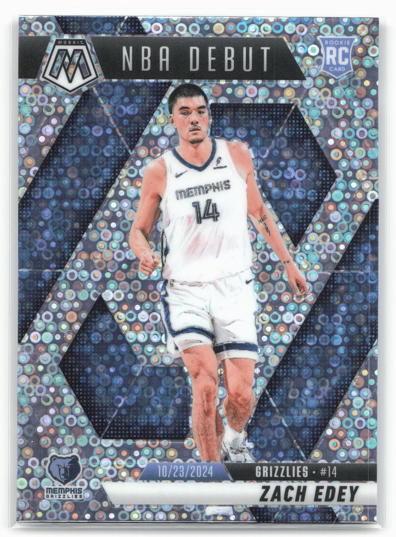 2024-25 Panini Mosaic #251 Zach Edey Fast Break Silver Mosaic