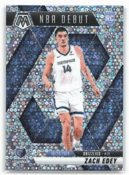 2024-25 Panini Mosaic #251 Zach Edey Fast Break Silver Mosaic