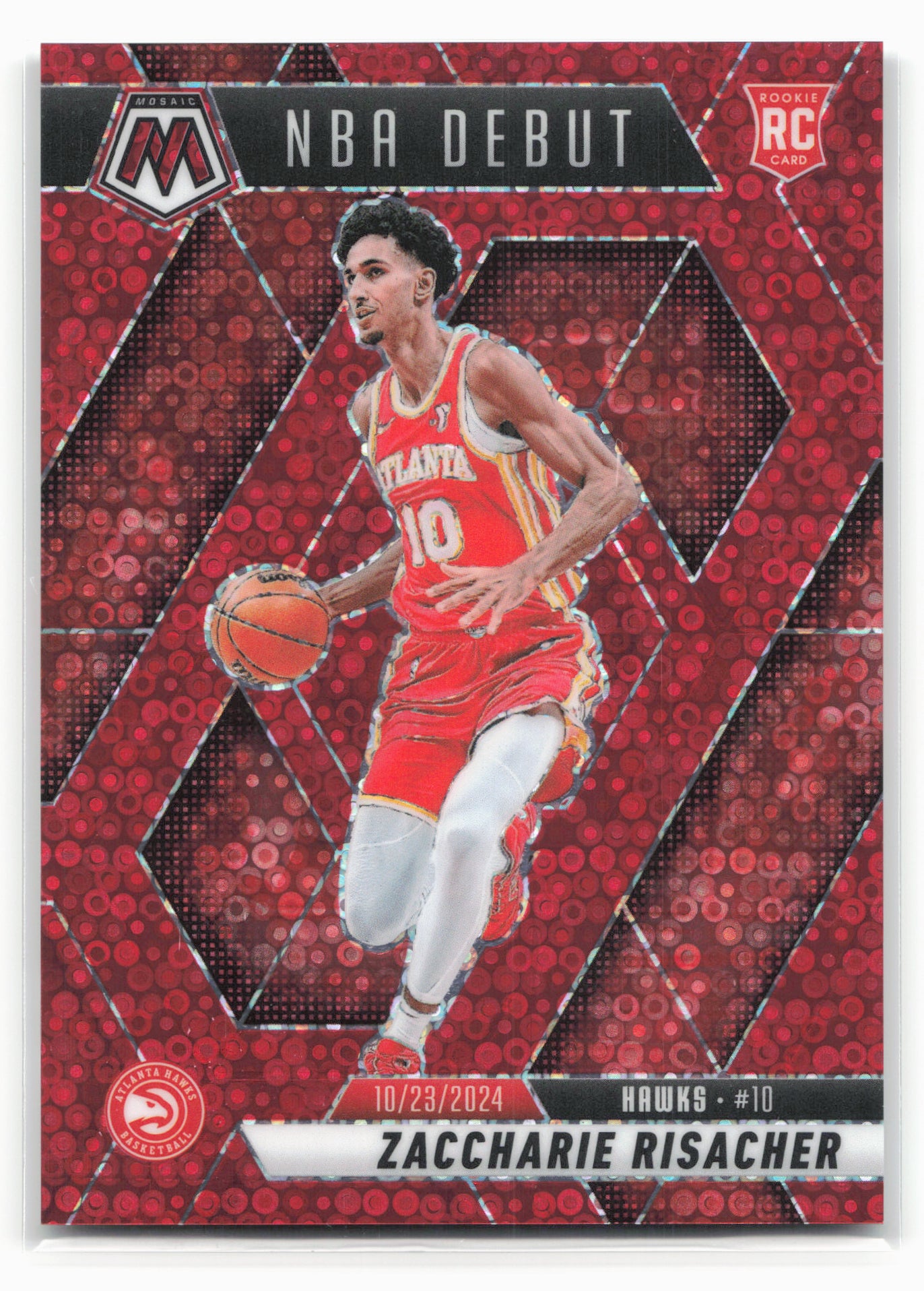 2024-25 Panini Mosaic #269 Zaccharie Risacher Fast Break Red Mosaic #/99