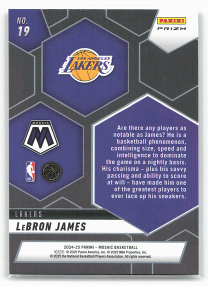 2024-25 Panini Mosaic #19 LeBron James Montage Fast Break